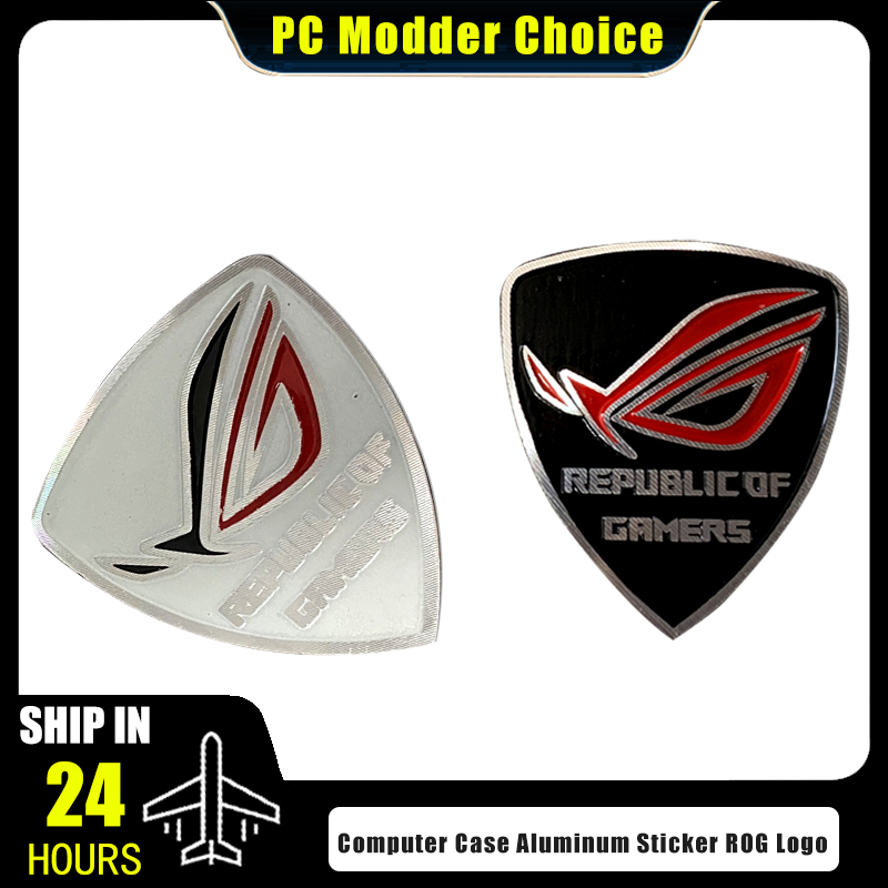 Video Gaming Accessories - コンピュータケースアルミステッカー ROG ロゴゲーマー信念ラベル PC キャビネット MOD