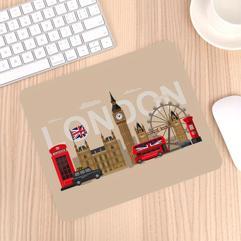 Gaming Accessories London - ロンドンランドマークラバーマウスパッドノンスリップデスクマットコンピュータゲームマウスパッドオフィスアクセサリーデスクオーガナイザーラグプレイマット