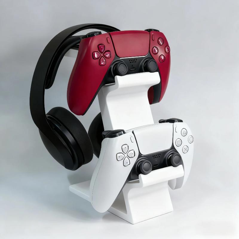 Gaming Accessories Organizer - 3-in-1 コントローラースタンドとヘッドフォンホルダー、省スペースデスクオーガナイザー、ゲームコンソールとアクセサリー用