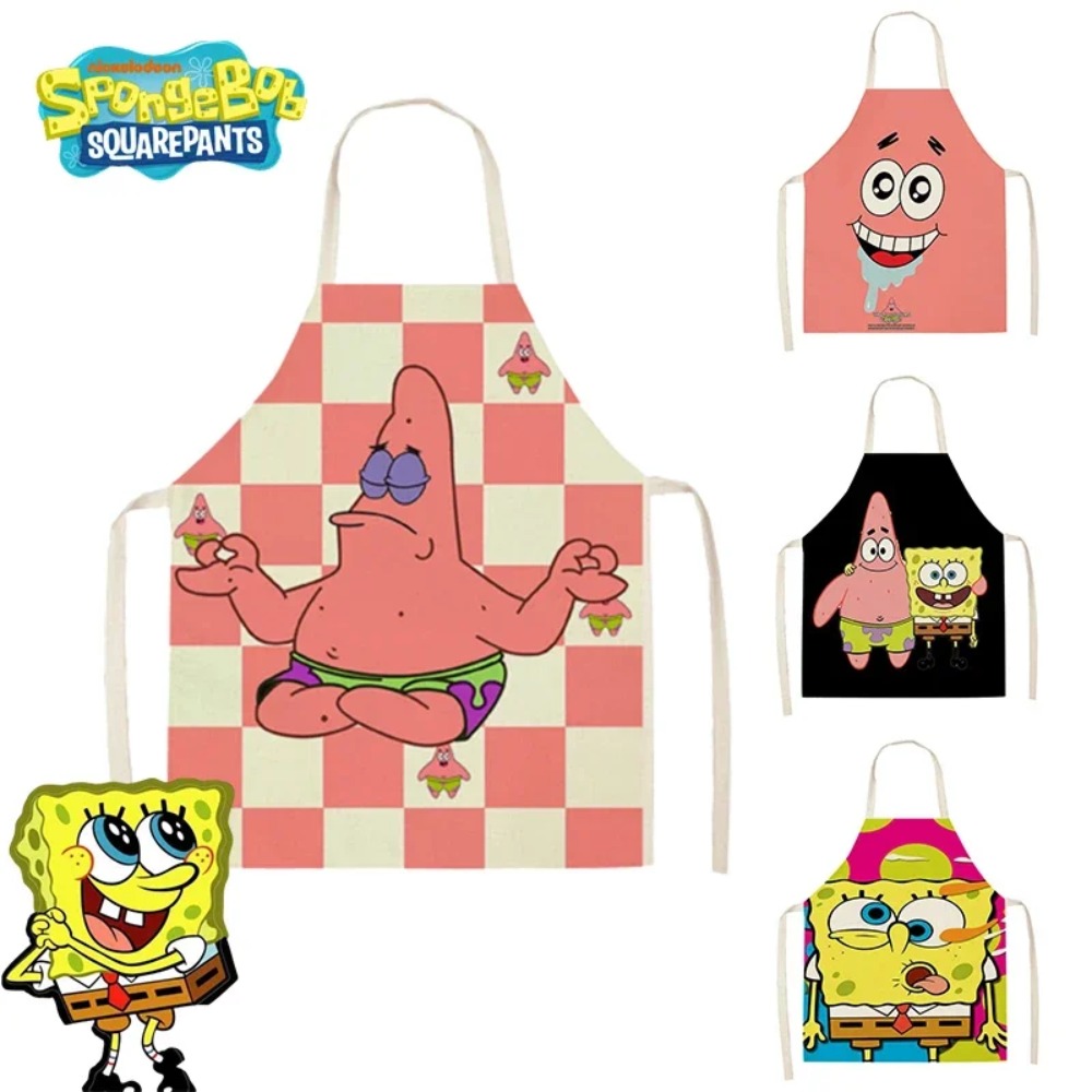 Gaming Kitchen Accessories - スポンジボブ パトリック キッチンエプロン 大人用 リネンビブ アニメ