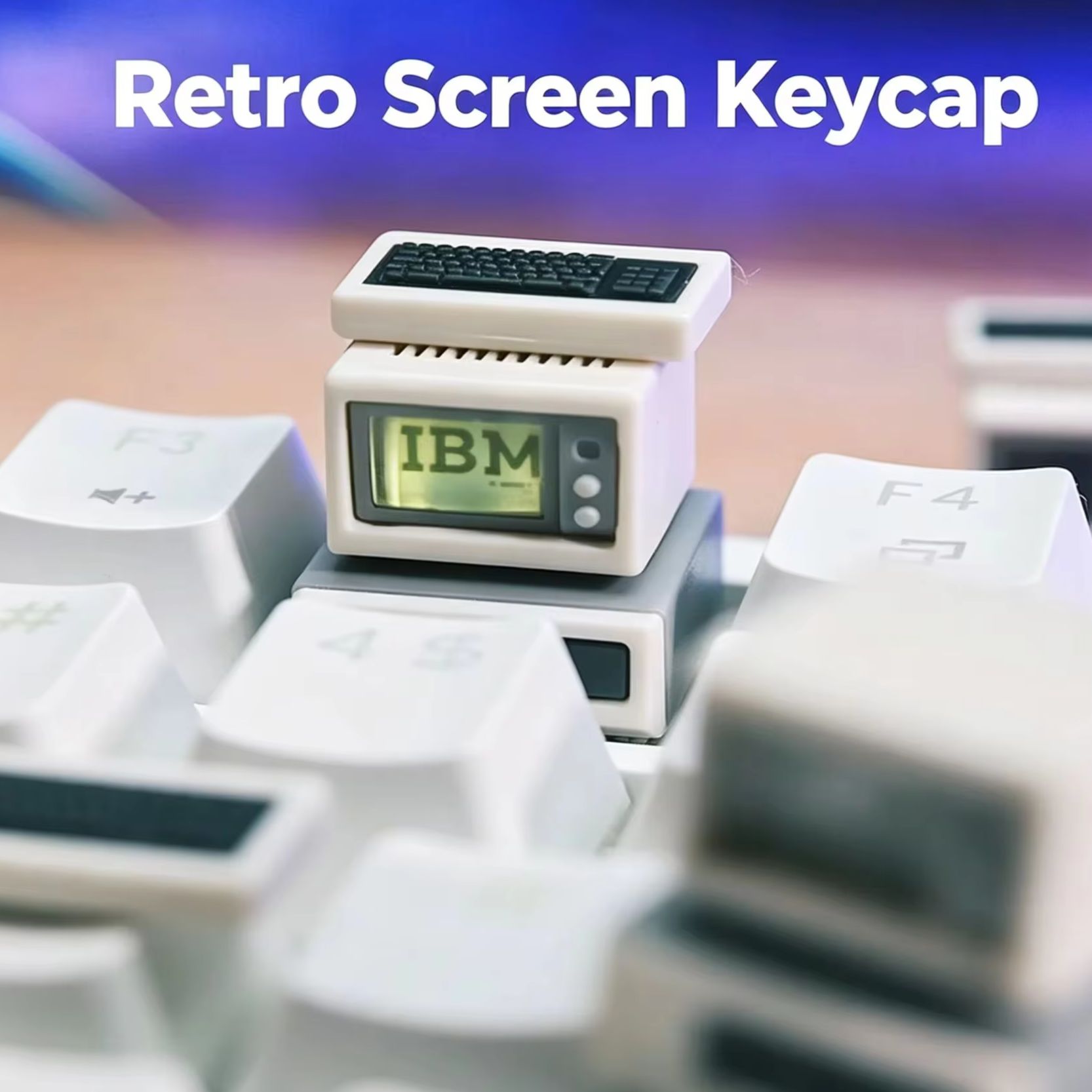 Gaming Accessories Retro - バックライト付きレトロコンピューターキーキャップ、カスタムコンピューターコンポーネント、キーボードアクセサリー、ノベルティレジンESCキーキャップ、ゲーマー/友人へのギフト
