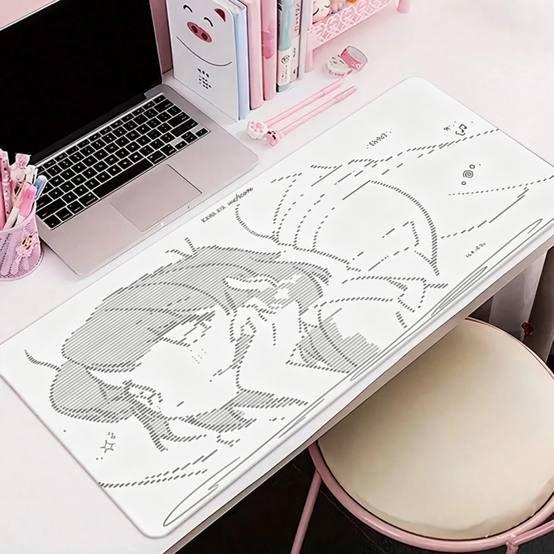 Gaming Accessories Wholesale - 1 個革製マウスパッドアニメエンジェルガール Y2k かわいい大型コンピュータキーボード HD レザーデスクマットかわいいゲームオフィス