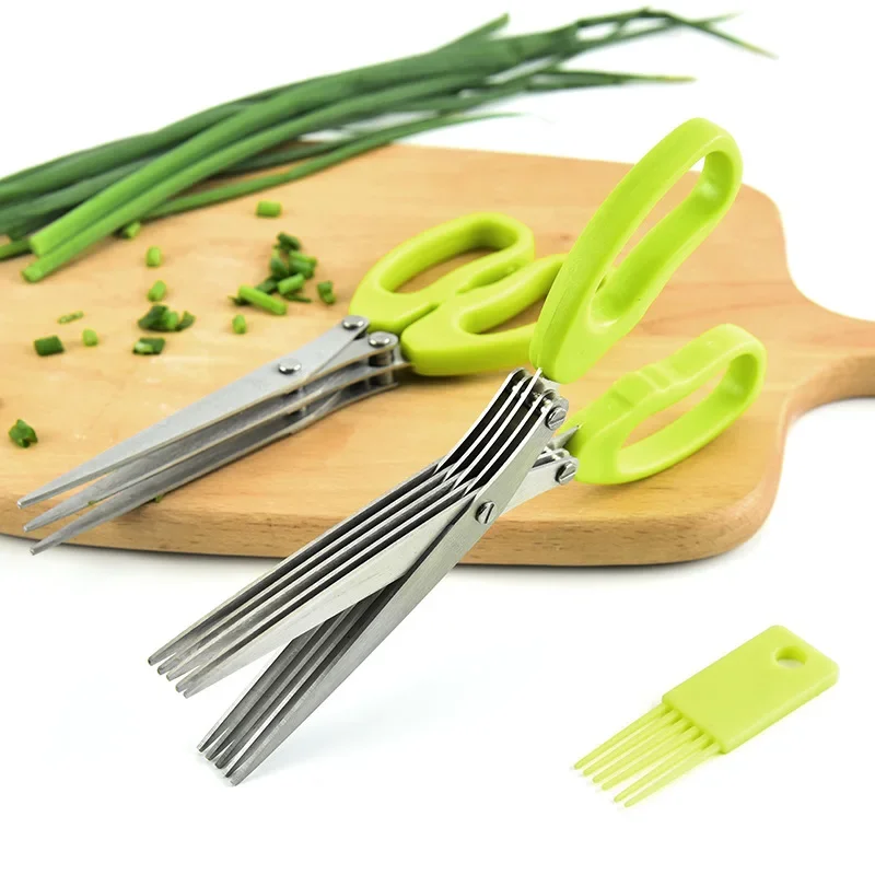 多層キッチンはさみステンレス鋼野菜カッターネギハーブ海苔スパ - Gaming Kitchen Accessories のレビューと価格
