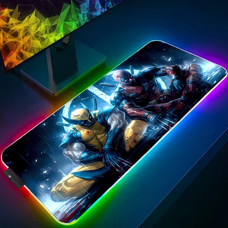 LED マウスパッドゲーミングバックライトロックエッジアニメ - Video Gaming Accessories のレビューと価格