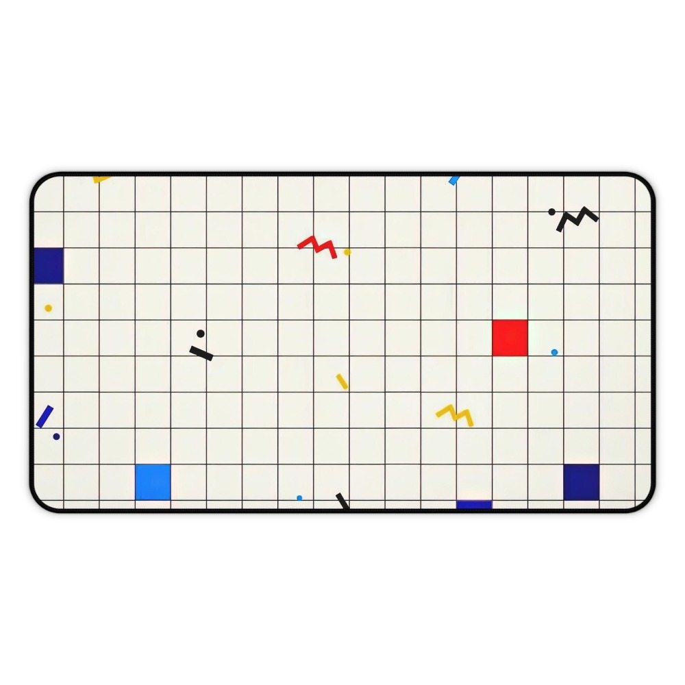 レトロな幾何学模様のデスクマット マウスパッド メンフィスデ - Gaming Accessories Retro のレビューと価格
