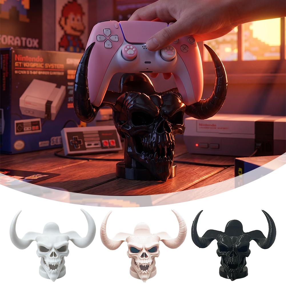ユニークなデビルスカルホーンコントローラーホルダー デスクオ - Gaming Accessories Organizer のレビューと価格