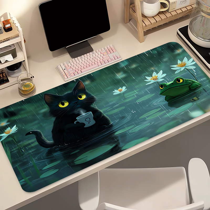 かわいい黒猫シリコンソフトゲーミングマウスパッド大型キーボー - Gaming Accessories Wholesale のレビューと価格