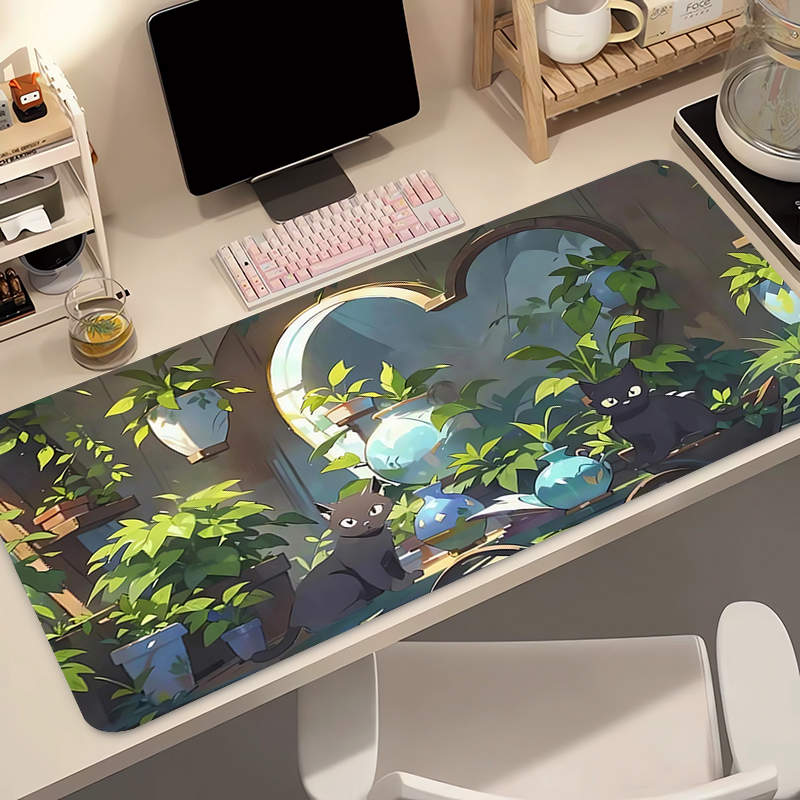 かわいい黒猫シリコンソフトゲーミングマウスパッド大型キーボー - Gaming Accessories Wholesale のレビューと価格