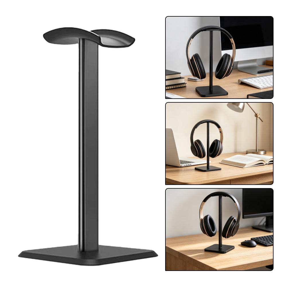 ブラックアルミニウム合金ヘッドフォンスタンド省スペースデスク - Gaming Accessories Organizer のレビューと価格